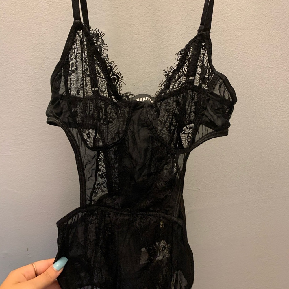 Black lace bodysuit